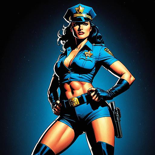 Comic Style Female Police Officer