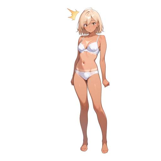 Surprised Sun-Tanned Woman in Underwear Surprised Sun-Tanned Woman in Underwear