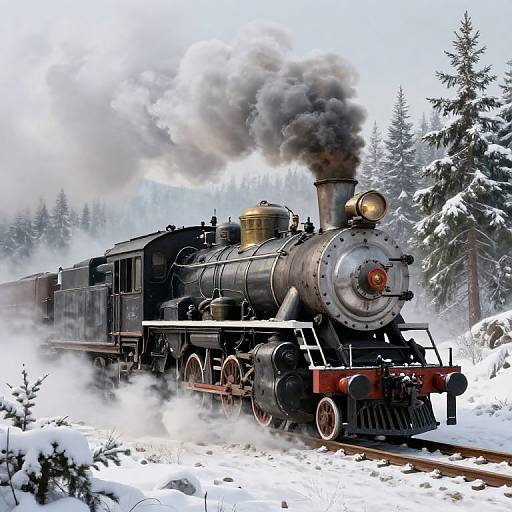 Vintage Megaton Locomotive in Snow