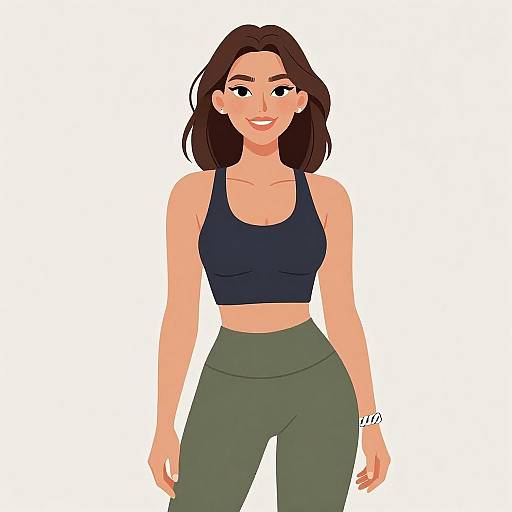 Smiling Woman in Casual Outfit