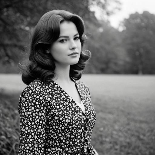 1960s Style Woman in Floral Dress
