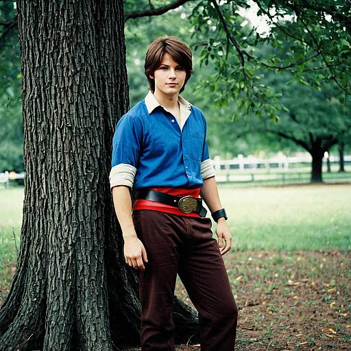 Young Man in Casual Cosplay Outdoors