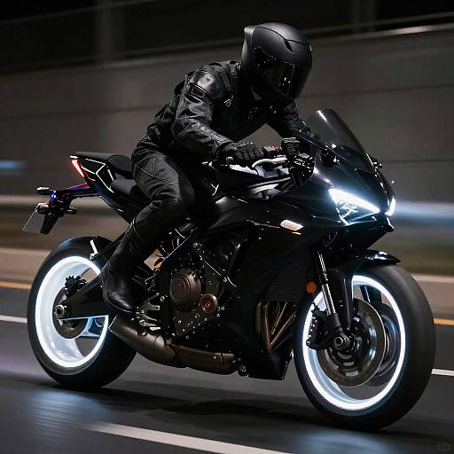 Futuristic Black Cyberpunk Motorcycle