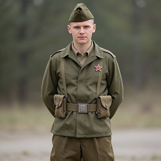 Realistic WWII Soviet Soldier Portrait