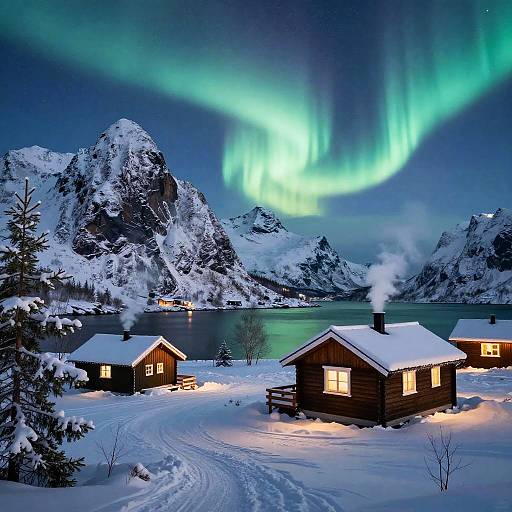 Norway Winter Northern Lights Scene