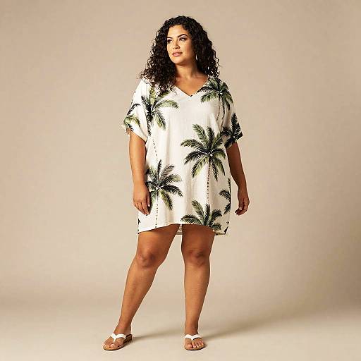 Relaxed Woman in Hawaiian Tunic