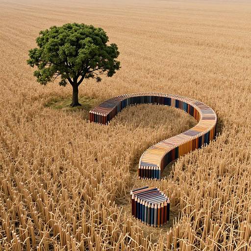 Surreal Tree Among Pencil Field