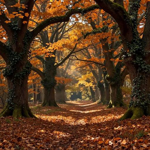 Enchanting Autumnal Forest Path