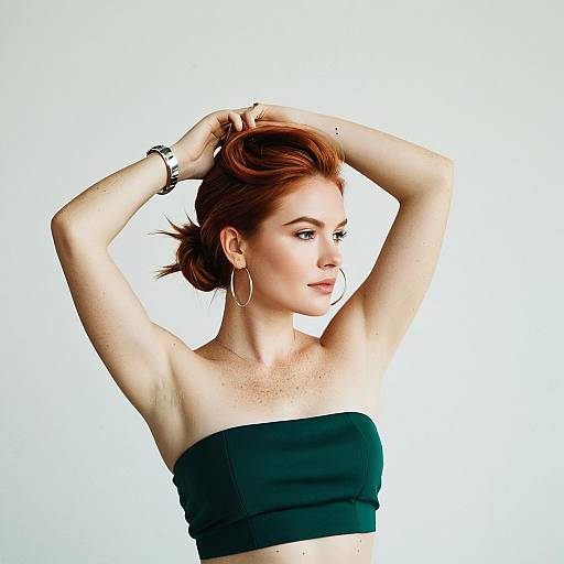 Elegant Fashion Shoot with Emerald Top