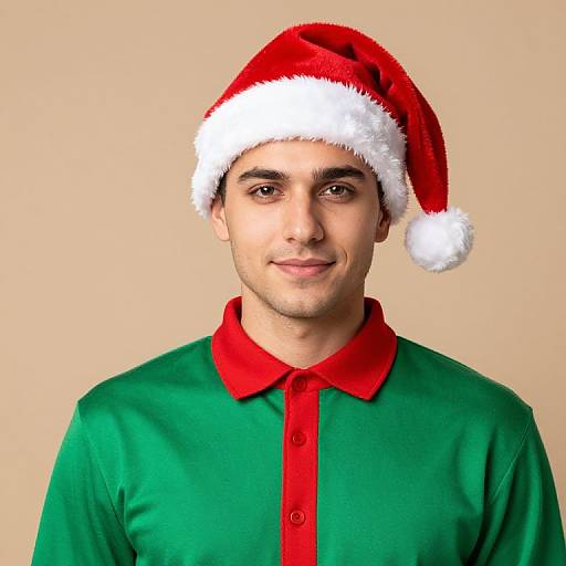 Festive Male in Christmas Outfit