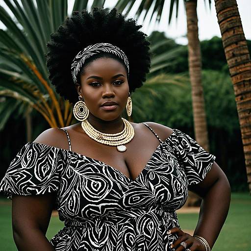 Plus Size African Woman in Traditional Attire