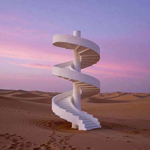Serpentine Staircase in Desert Twilight