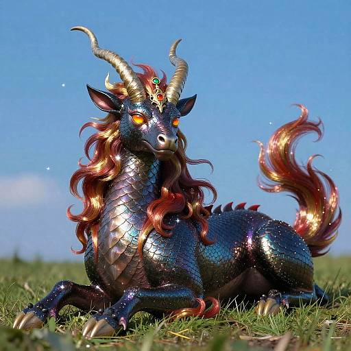 Majestic Kirin with Iridescent Scales