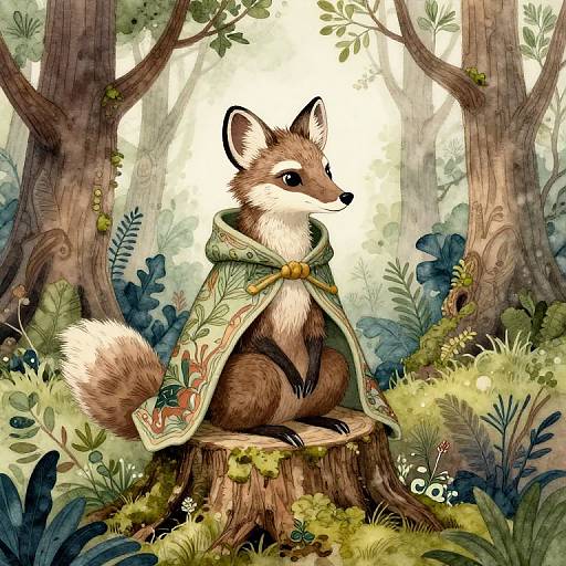 Whimsical Fox in Enchanted Forest