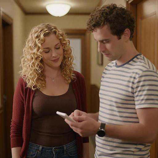 Warm Photograph of Couple in Hallway