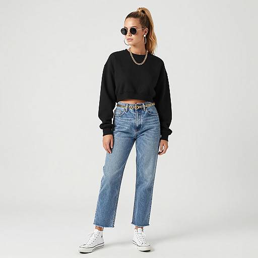 Young woman in casual streetwear outfit