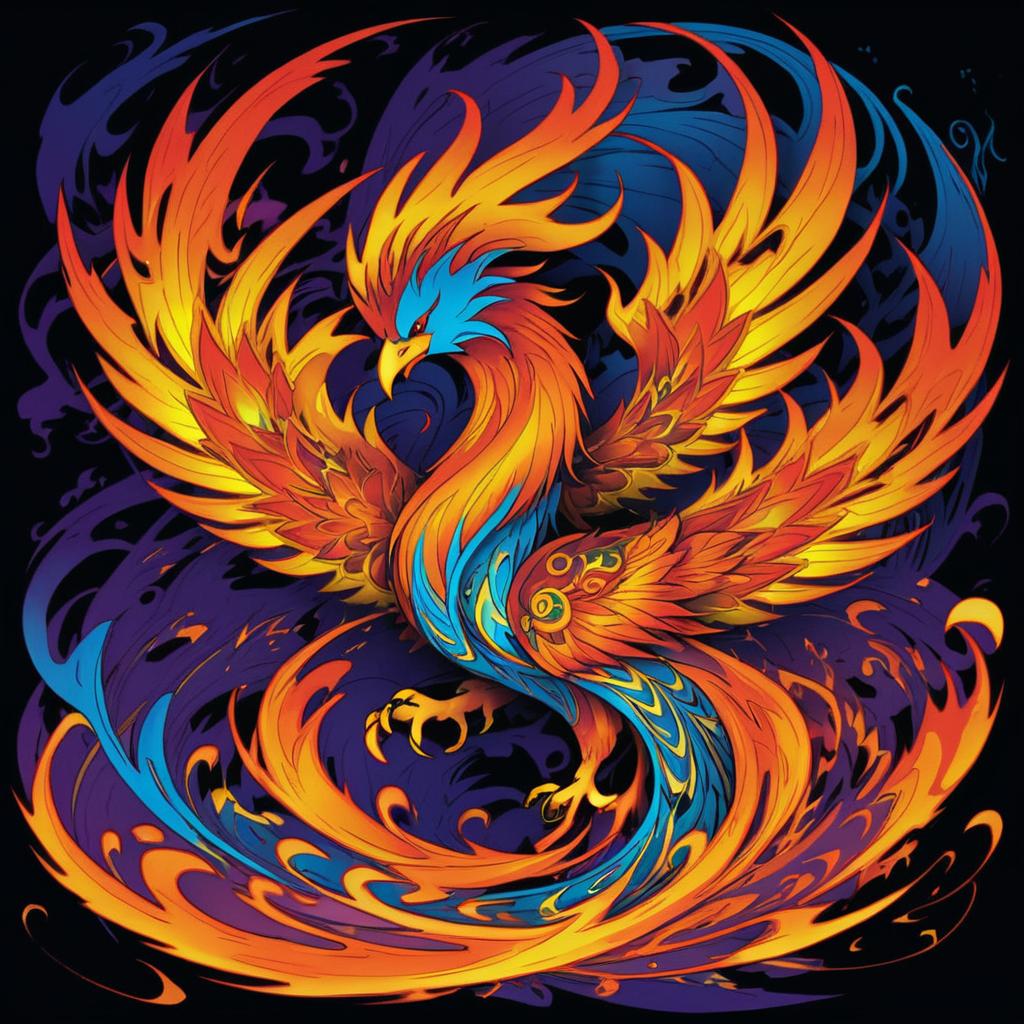 Vibrant Phoenix in Joe Madureira Style