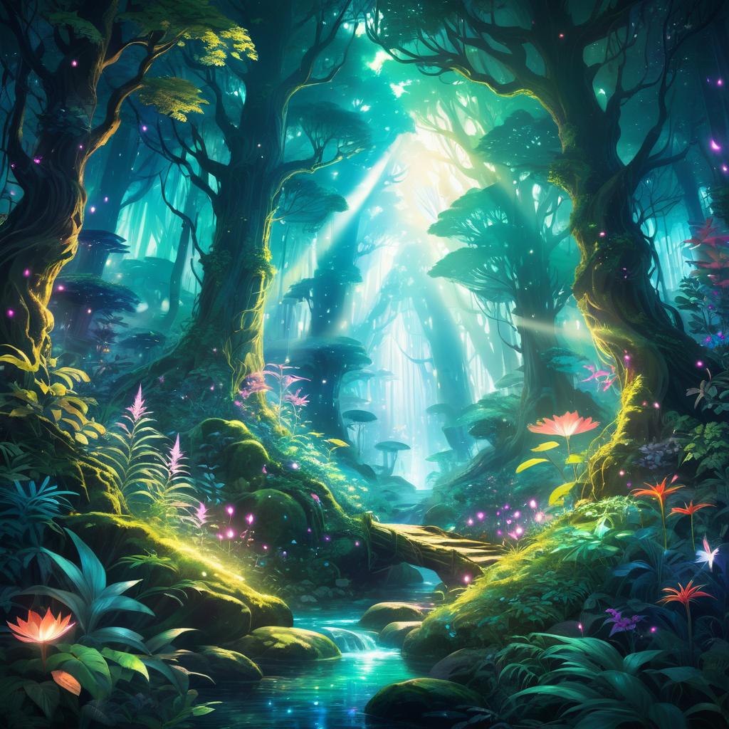 Enchanted Forest with Mystical Creatures