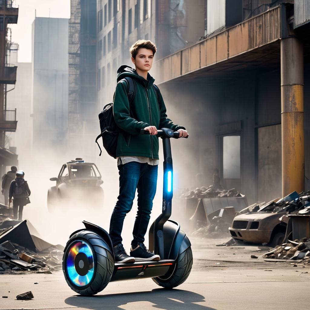 Youthful Adventure on a Futuristic Segway