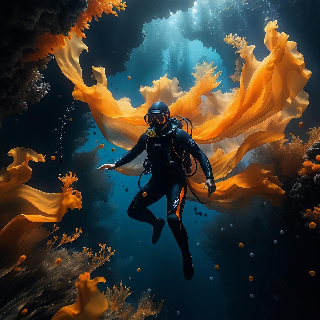 Scuba Diver in a Colorful Underwater World