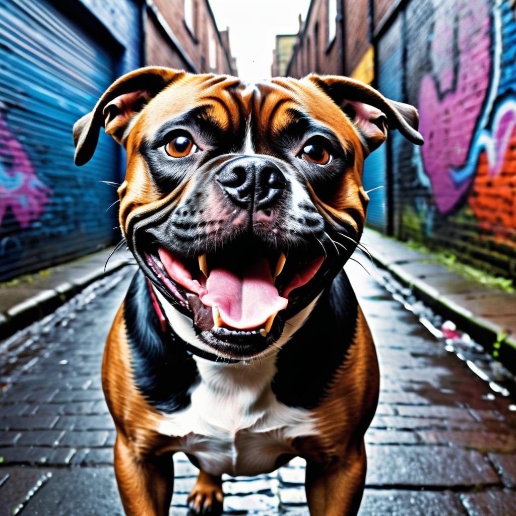 Intense Staffordshire Bull Terrier Close-Up