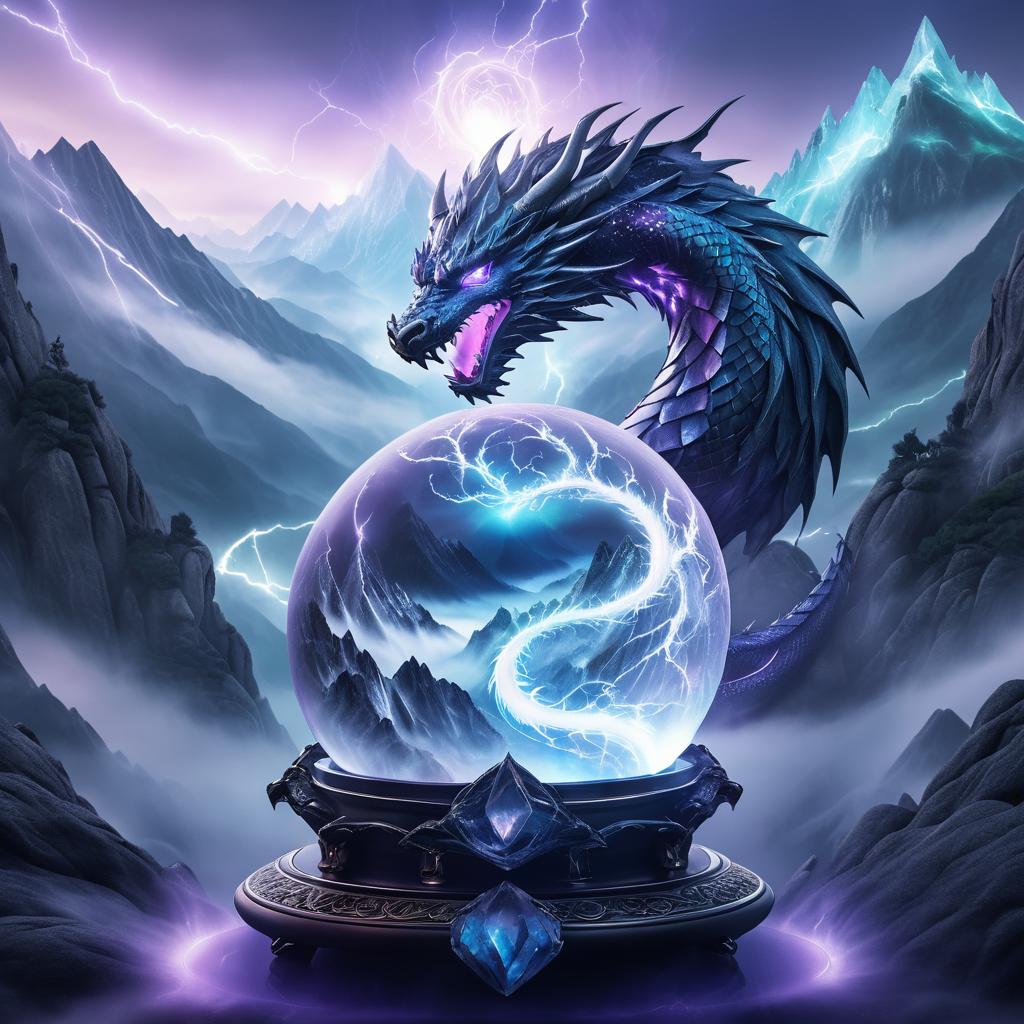 Zephyr the Dragon in a Crystal Ball