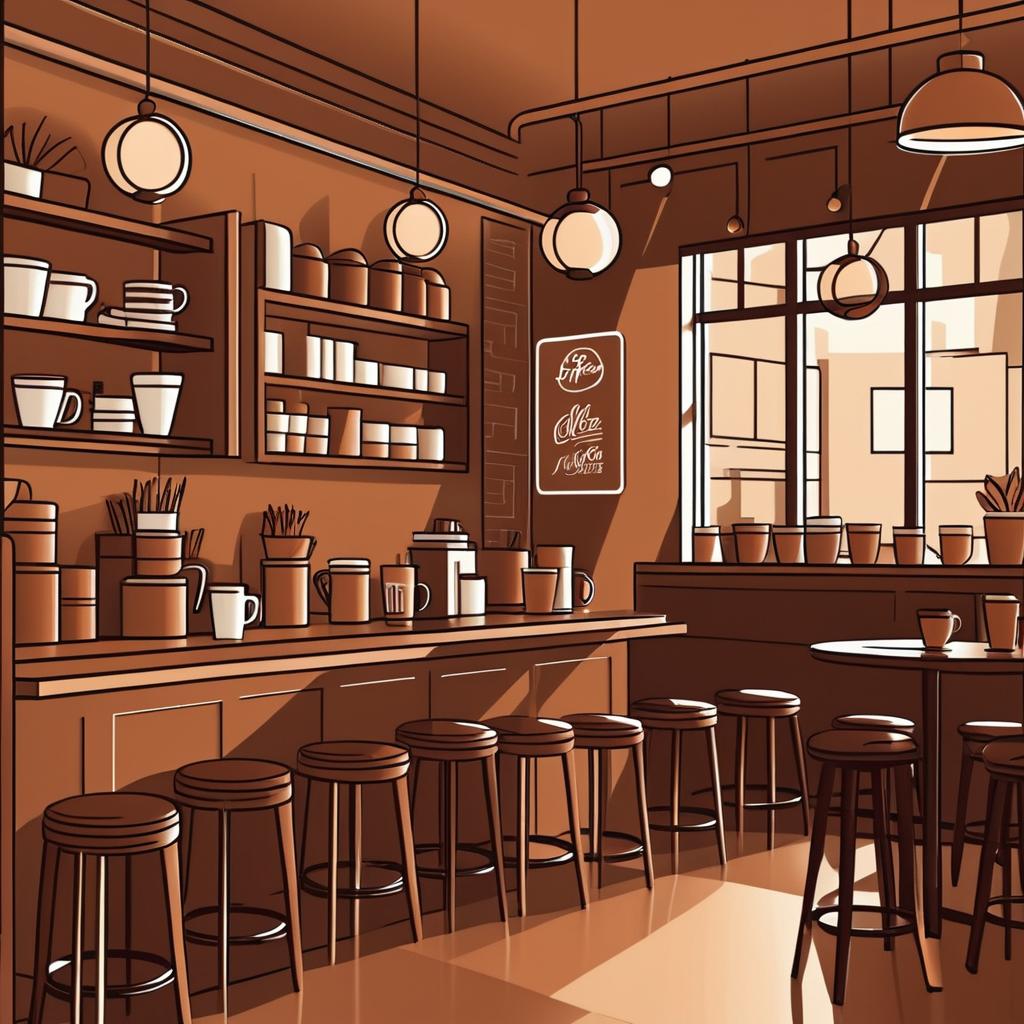 Charming Cozy Coffee Shop Illustration