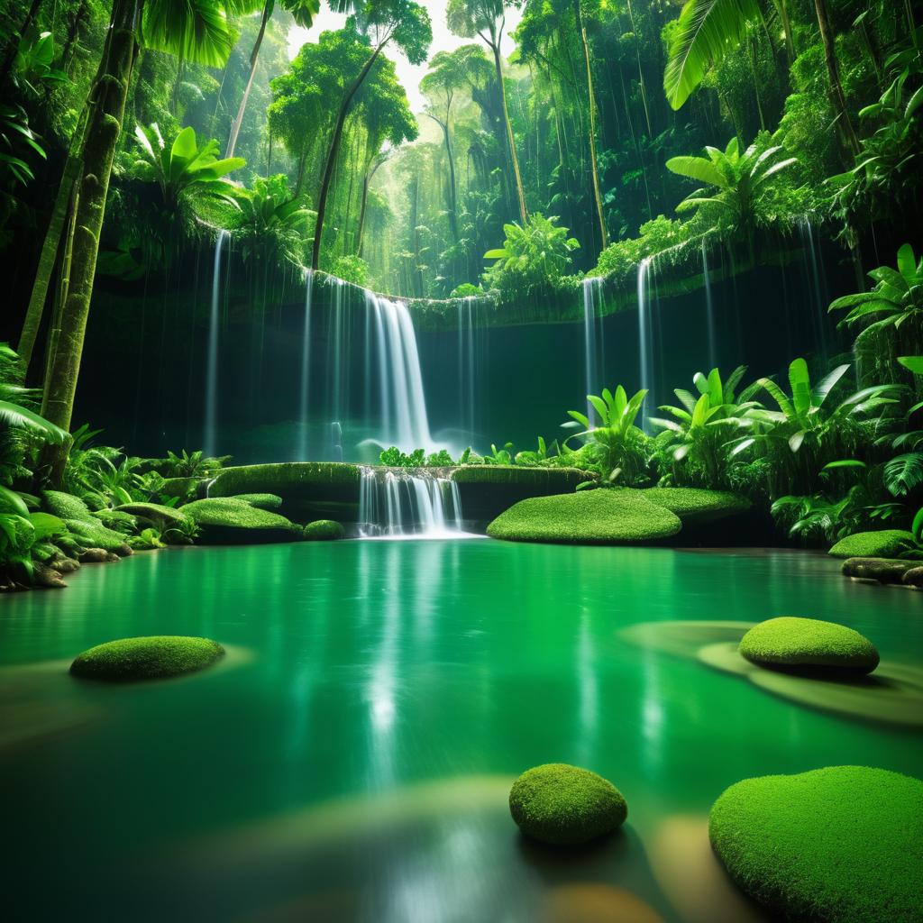 Tranquil Rainforest Waterfall Photography