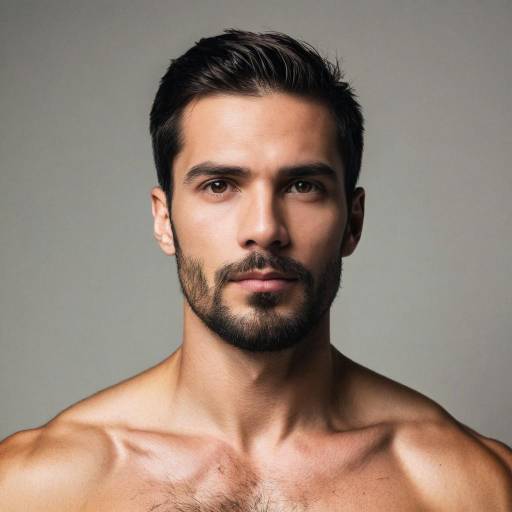 Portrait of a Muscular Male with Facial Hair