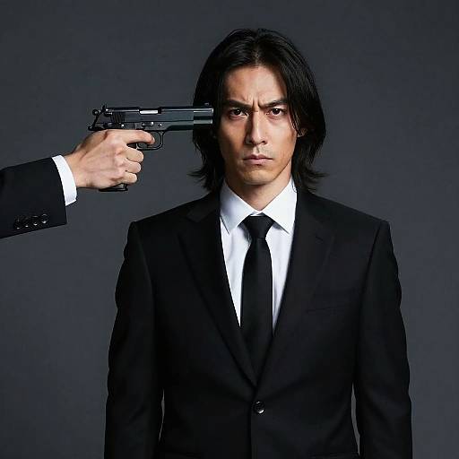 Moody Portrait with Gun Threat