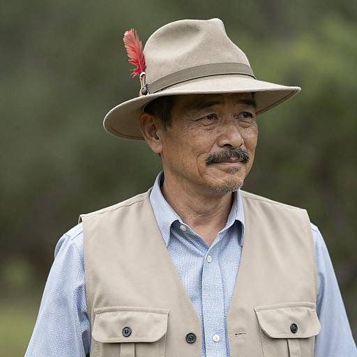 Adventurous Middle-Aged Man in Nature