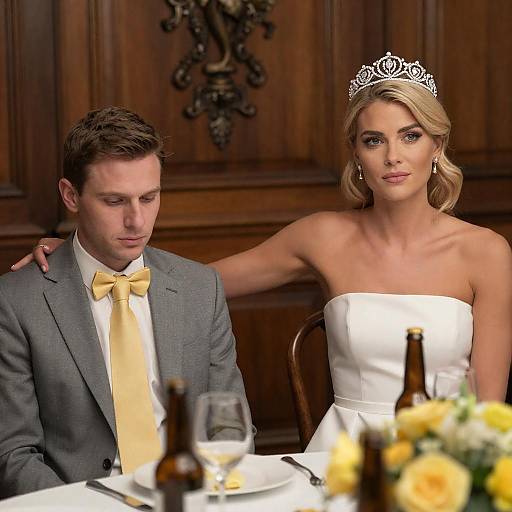Elegant Couple at Formal Dinner