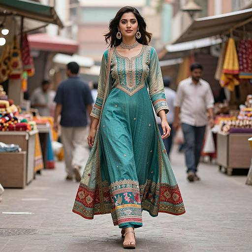 Fusion Salwar Kameez in Modern Market