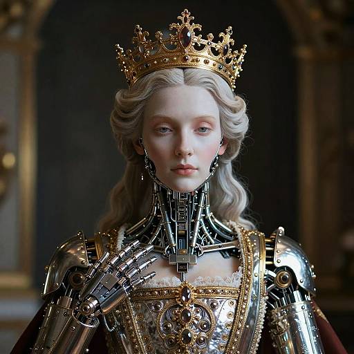 Futuristic Baroque Cyborg with Crown