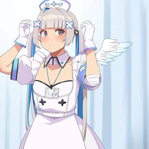 Illustration of Amane kanata (nurse), hololive in the style of Minakami (flyingman555)