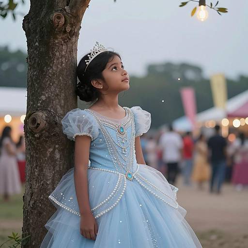 Whimsical Princess in Dreamy Festival Setting