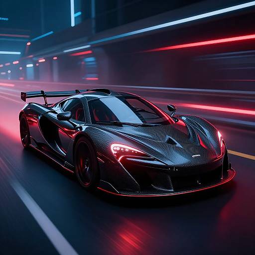 Futuristic Carbon Fiber Sports Racer