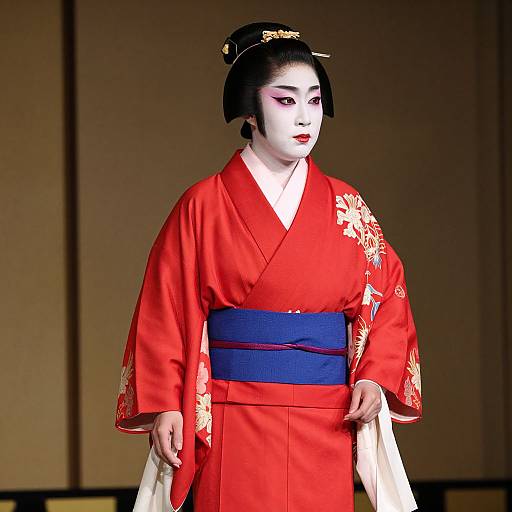 Kabuki Costume with Kimono and Sash