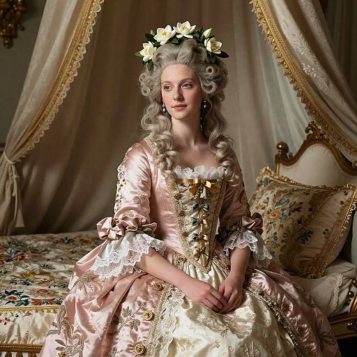 Baroque Woman in Pastel Elegance