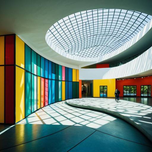 Colorful Modern Museum Interior with Skylight