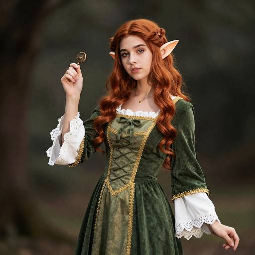 Woman in Renaissance Elf Costume