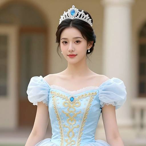 Blue Princess Dress with Crown