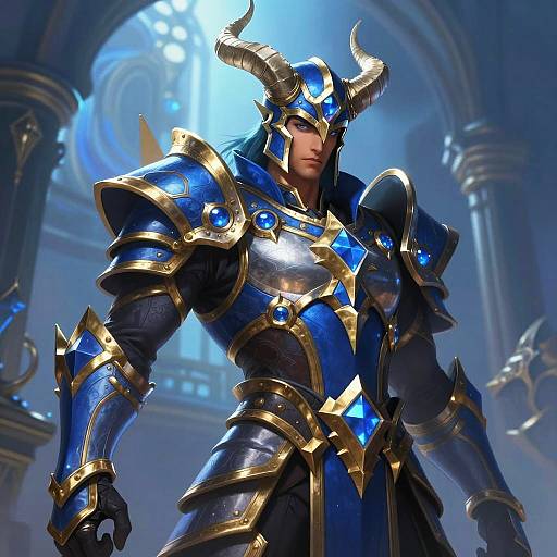 Majestic Fantasy Warrior in Ornate Armor