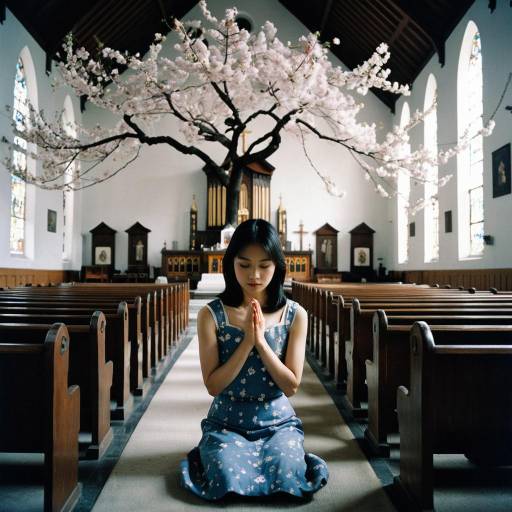 Cherry Blossom Serenity in Sacred Space