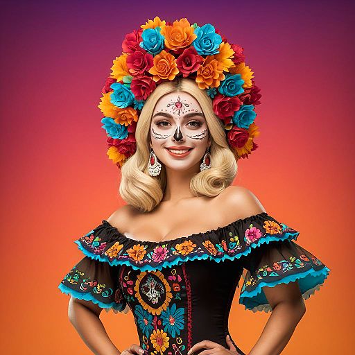 Woman in Day of the Dead Costume