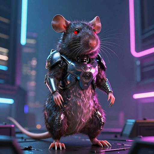 Cyberpunk Humanoid Rat Warrior