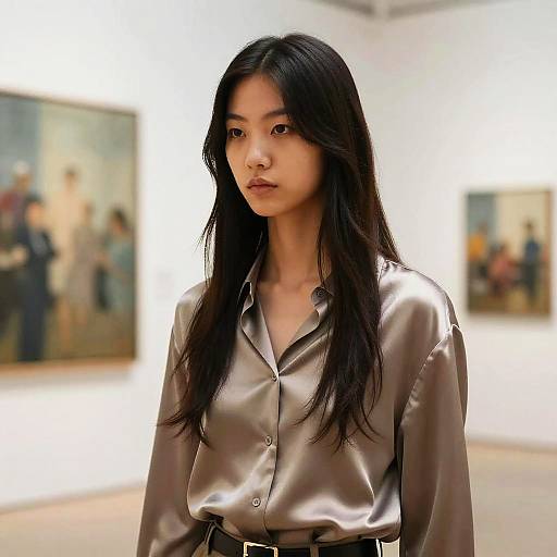 Runway Model with Long Layers Hairstyle