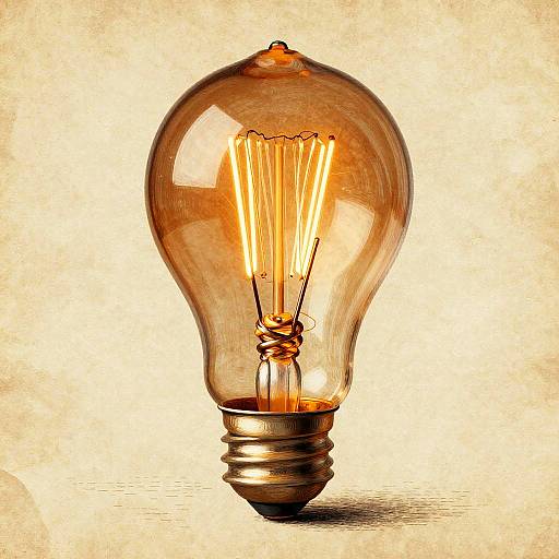 Vintage Edison Bulb Engraving Art