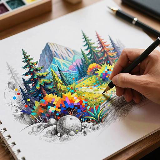 Sketch to Digital Landscape Transformation