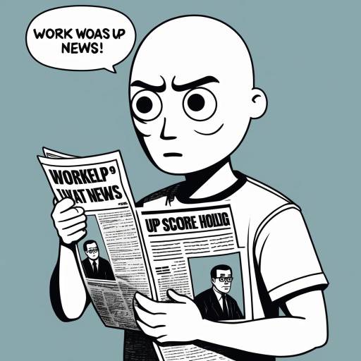 Cartoon Character Reading Work News